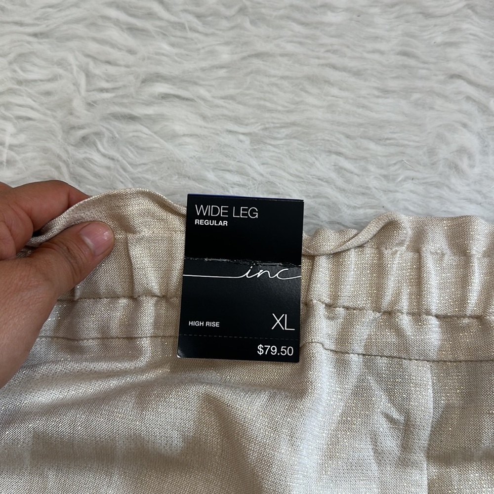 I.N.C Metallic Paperbag-Waist Pants - Picture 8 of 11